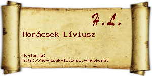 Horácsek Líviusz névjegykártya